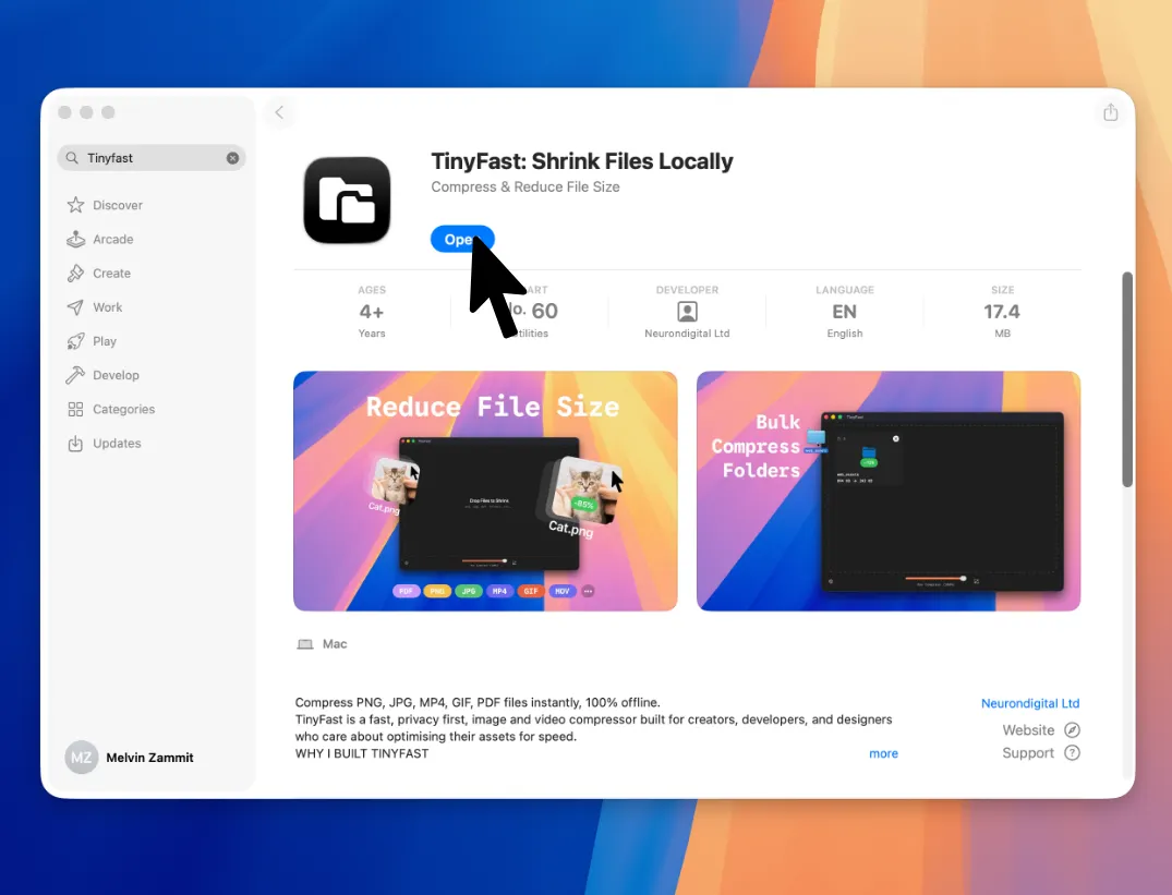 Download TinyFast App